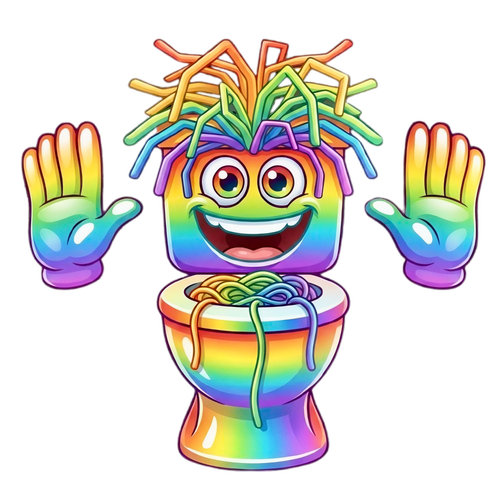 Rainbow Spaghetti Tualetti
